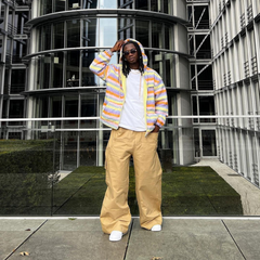 Sweet Colorful Striped Color Coat