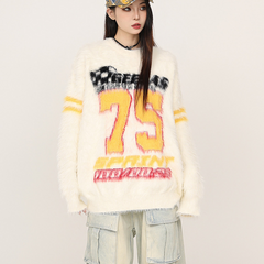 Retro trend college sports style"Sweater