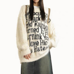 Urban style retro trend winter lazy style"Sweater