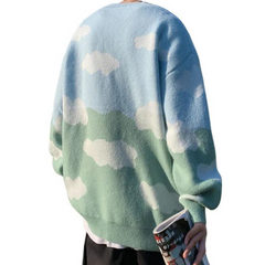 Süßer Pullover in Wolken-Kontrastfarbe