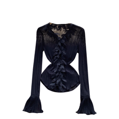 Women's autumn ruffled long sleeve blouses