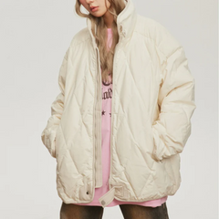 Abrigo cálido con cuello alto de diamante japonés