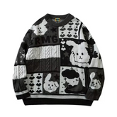 Süßer Pullover mit Häschenstickerei