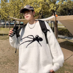 Lässiger Pullover mit Spinnenmuster