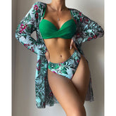 Damen-Bikini-Sets mit Blumenmuster und niedriger Taille