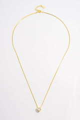 925 Sterling Silver Inlaid Zircon Heart Pendant Necklace