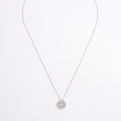 925 Sterling Silver Zircon Smiley Face Necklace