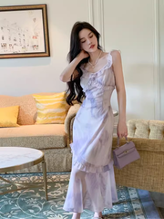 Sommerliches Rüschen-Hosenträgerkleid