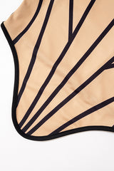 Sweetheart Neck Backless Line Print Irregular Hem Slim Tube Top