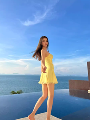 Yellow A-line Mini Dress