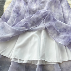 Wischdruck Trägerkleid weiblicher Chiffon-Strandrock für den Urlaub am Meer