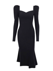 Schwarzes langärmliges Meerjungfrauenkleid