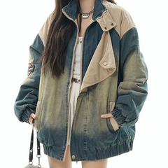 Vintage Distressed Denim Coat