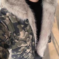Camouflage-Pelzmantel