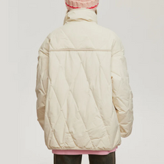 Abrigo cálido con cuello alto de diamante japonés