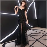 Toast Dress Red Bridal Fishtail Long Dress Sequin Sling Evening Dress Banquet