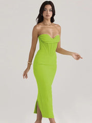 Women Elegant Strapless Bodycon Bandage Dress