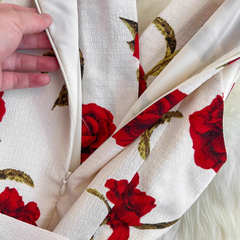 Sommerkleid für Damen mit Rosen-Print