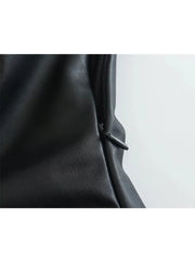 Black Faux Leather Dress Woman Off Shoulder Bodycon Long Dresses Sexy Backless Dress Midi Party Dresses