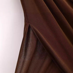 pleated decorative slim asymmetric dress