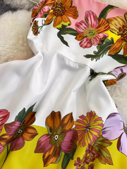 Damen Retro Blumen Strapskleid Sommer Bohemian Style