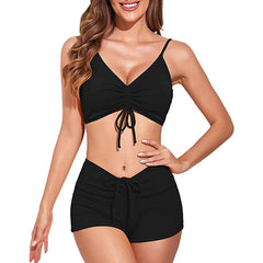 Damen Bikini Set mit hoher Taille und Bauchkontrolle, Push-Up, zweiteilig, Badeanzüge