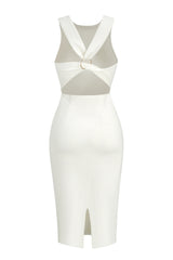 Elegant Pure White Hip Nightclub Party Dress