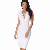 Luxury Women Runway White Lace Bandage Dress