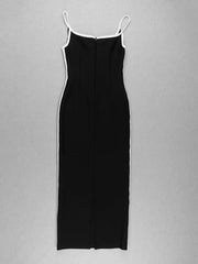 Layer Black Long Bodycon Bandage Dress