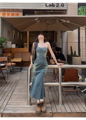 Retro-Jeanskleid für Damen