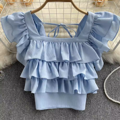 Women's Ruffled Square Collar Blouses