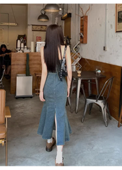 Retro-Jeanskleid für Damen