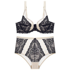 Ultradünnes transparentes Push-Up-Dessous-Set mit Spitzenstickerei