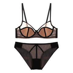 Set aus Push-Up-BH und Höschen mit französischen Nähten