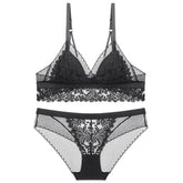 Büstenhalter-Set aus Spitze mit französischer Blumenstickerei