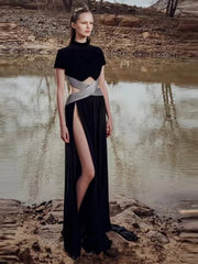 Cross handmade hot diamond hollowed out dinner dress