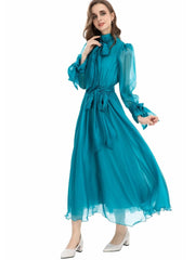 Lake blue flowing dress