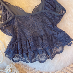 Summer new beautiful back waist short top