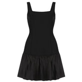 Black Sling Bandage Dress Sexy Party Dress Temperament Ruffle Dress