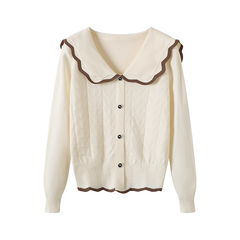 navy collar pullover sweater