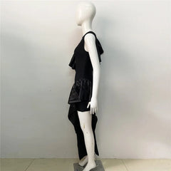 Ruffle Edge Elastic Slim Fit Bandage Dress Evening Dress