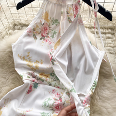 Ärmelloses Neckholderkleid mit Print für Damen