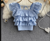 Women's Ruffled Square Collar Blouses