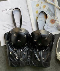 Kurzes Top Tanktop mit Sternen