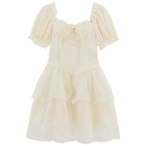 Herbstkleid mit eckigem Ausschnitt für Damen