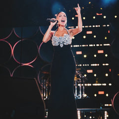 European and American sexy neck hanging bandage dress, heavy nail bead backless party dress, dress