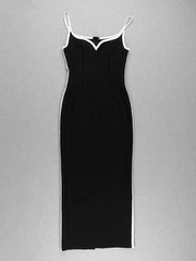 Layer Black Long Bodycon Bandage Dress