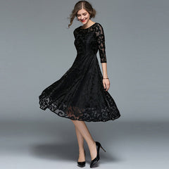 Spring England Style Luxury Elegant Slim Ladies Party Dress