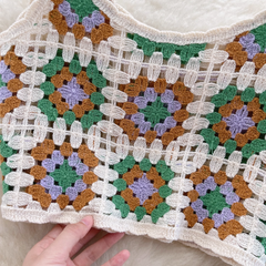 Camisola de punto con diseño de patrón hueco para mujer de verano