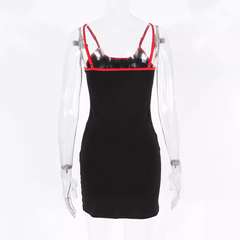 Sommer neue retro druck straße fotografie persönlichkeit kleid weibliche kleine schwarze kleid figurbetontes kleid